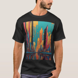 Psychedelische stad t-shirt