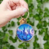 Psychedelische stadsgezicht Sleutelhanger | Derde  (Hand)