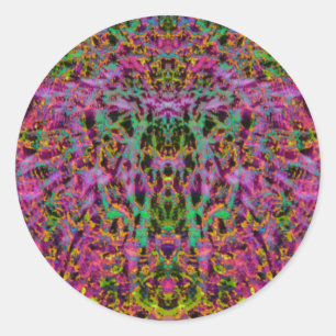 Psychedelische Starburst-Sticker Ronde Sticker