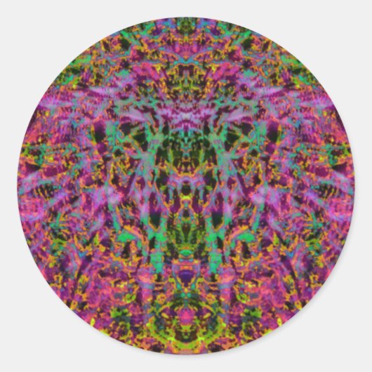Psychedelische Starburst-Sticker Ronde Sticker (Voorkant)