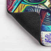 Psychedelische Stedelijke Graffiti Muismat (Hoek)