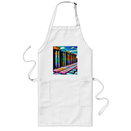 Psychedelische stenen lang schort (Voorkant)