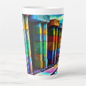 Psychedelische stenen latte mok (Voorkant)
