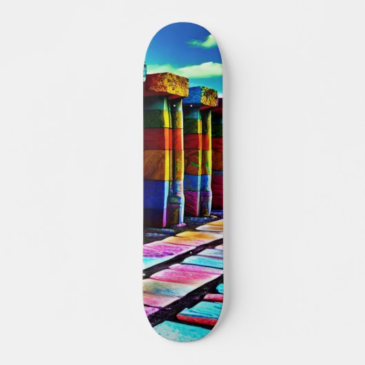 Psychedelische stenen persoonlijk skateboard (Voorkant)