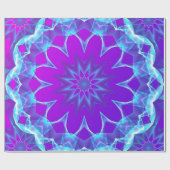 Psychedelische sterren, Abstracte Violet Paarse gl Cadeaupapier (Vlak)