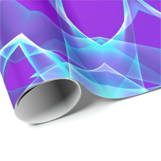 Psychedelische sterren, Abstracte Violet Paarse gl Cadeaupapier (Rol Hoek)