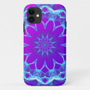 Psychedelische sterren, Abstracte Violet Paarse gl iPhone 11 Hoesje