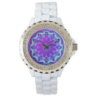 Psychedelische sterren, Abstracte violette Paarse Horloge