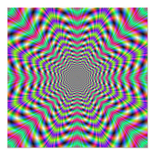 Psychedelische sterren in sterren foto afdruk (Voorkant)
