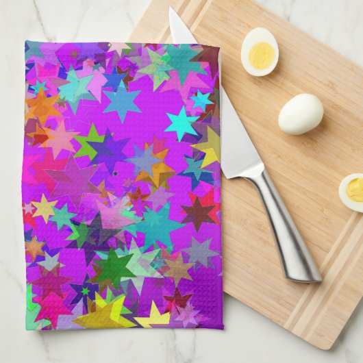 Psychedelische sterren keukenhanddoek (Quarter Fold)