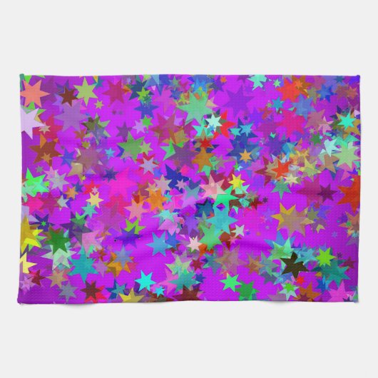 Psychedelische sterren keukenhanddoek (Horizontaal)