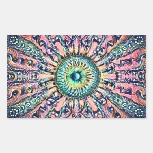 Psychedelische Sticker in het oog (Voorkant)