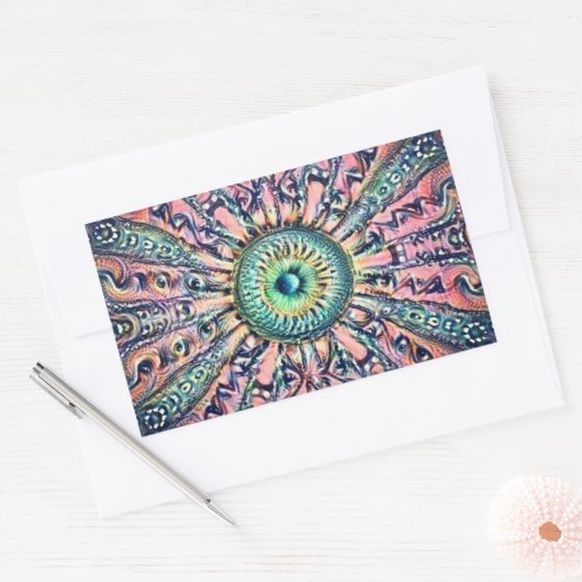 Psychedelische Sticker in het oog (Envelop)