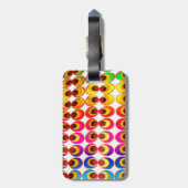 Psychedelische stof bagagelabel (Achterkant verticaal)