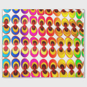 Psychedelische stof cadeaupapier (Vlak)