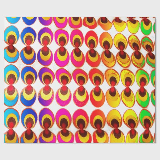 Psychedelische stof cadeaupapier (Vlak)