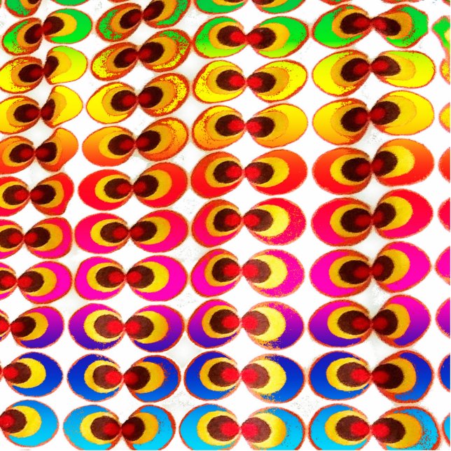 Psychedelische stof fotobeeldje ornament (Voorkant)