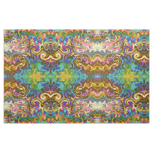 psychedelische stof-regenboogneongeometrische drad stof