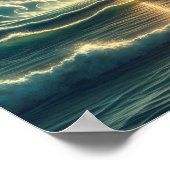 Psychedelische stormachtige Zee nevel Poster (Hoek)