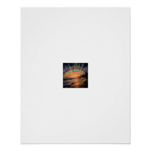 Psychedelische strandgolven bij zonsondergang perfect poster