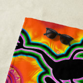 Psychedelische Strandlaken Hot Frog Surf Crimson (In situ)