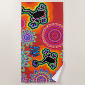 Psychedelische Strandlaken Hot Frog Surf Crimson (Voorkant)