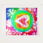 Psychedelische stropdas kleurstof hart wandkleed (Voorkant (horizontaal))