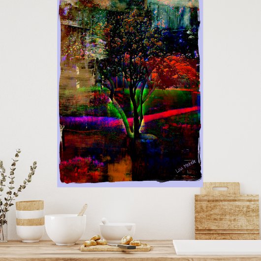 Psychedelische structuur poster (Keuken)