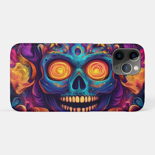 Psychedelische Sugar Skull Art - Dag van de Doden Case-Mate iPhone Case (Achterkant (horizontaal))