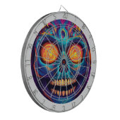 Psychedelische Sugar Skull Art - Dag van de Doden Dartbord (Voorkant Links)
