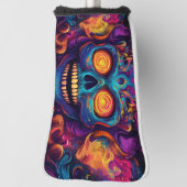Psychedelische Sugar Skull Art - Dag van de Doden Golfheadcover (Draai 90)