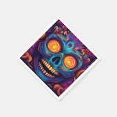 Psychedelische Sugar Skull Art - Dag van de Doden Servet (Hoek)