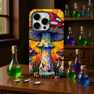 psychedelische sunburst-schimmel iPhone 16 pro hoesje