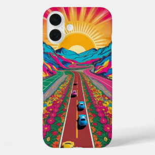 Psychedelische Sunrise Art Trippy Dawn Vision Gift iPhone 16 Plus Hoesje