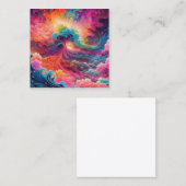 Psychedelische, surealistische, kleurrijke kunst w vierkante visitekaartje (Voorkant / Achterkant)