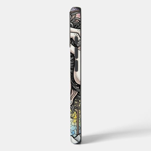 Psychedelische Surrealistische Gezicht iPhone Case (Achterkant / Links)