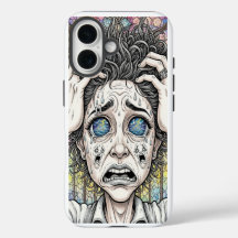 Psychedelische Surrealistische Gezicht iPhone Hoes