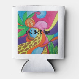 Psychedelische surrealistische Kokospalm Blikjeskoeler