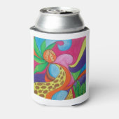 Psychedelische surrealistische Kokospalm Blikjeskoeler (Blikje Achterkant)
