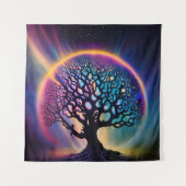 Psychedelische surrealistische mystieke boom wandkleed (Voorkant)