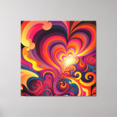 Psychedelische surrealistische werveling hartpatro canvas afdruk (Voorkant)