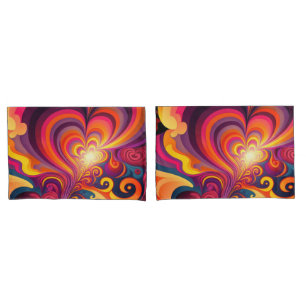Psychedelische surrealistische werveling hartpatro kussensloop