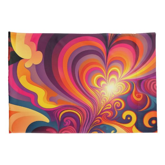 Psychedelische surrealistische werveling hartpatro kussensloop (Achterkant-Rechts)