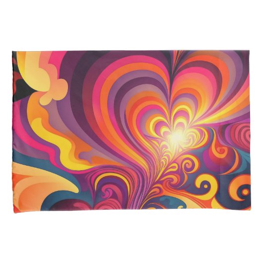 Psychedelische surrealistische werveling hartpatro kussensloop (Voorkant-Rechts)