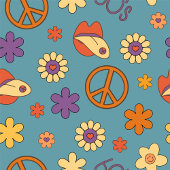 Psychedelische tafelloper Retro Pastel Sfeer