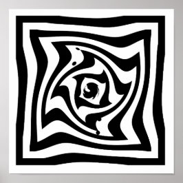 Psychedelische tekening met optische illusie-effec poster