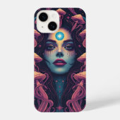 Psychedelische telefoonhoes met derde oog iPhone hoesje (Achterkant)