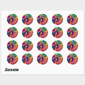 Psychedelische Tendrils (Sticker) Ronde Sticker (Vel)
