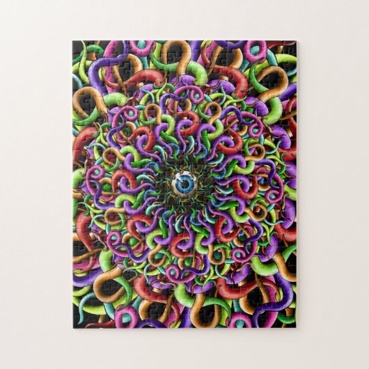 Psychedelische tentacles jigzaag ..... legpuzzel (Verticaal)