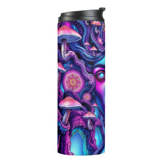 Psychedelische Thermische Tumbler met Mystiek Gezi Thermosbeker (Gedraaid links)